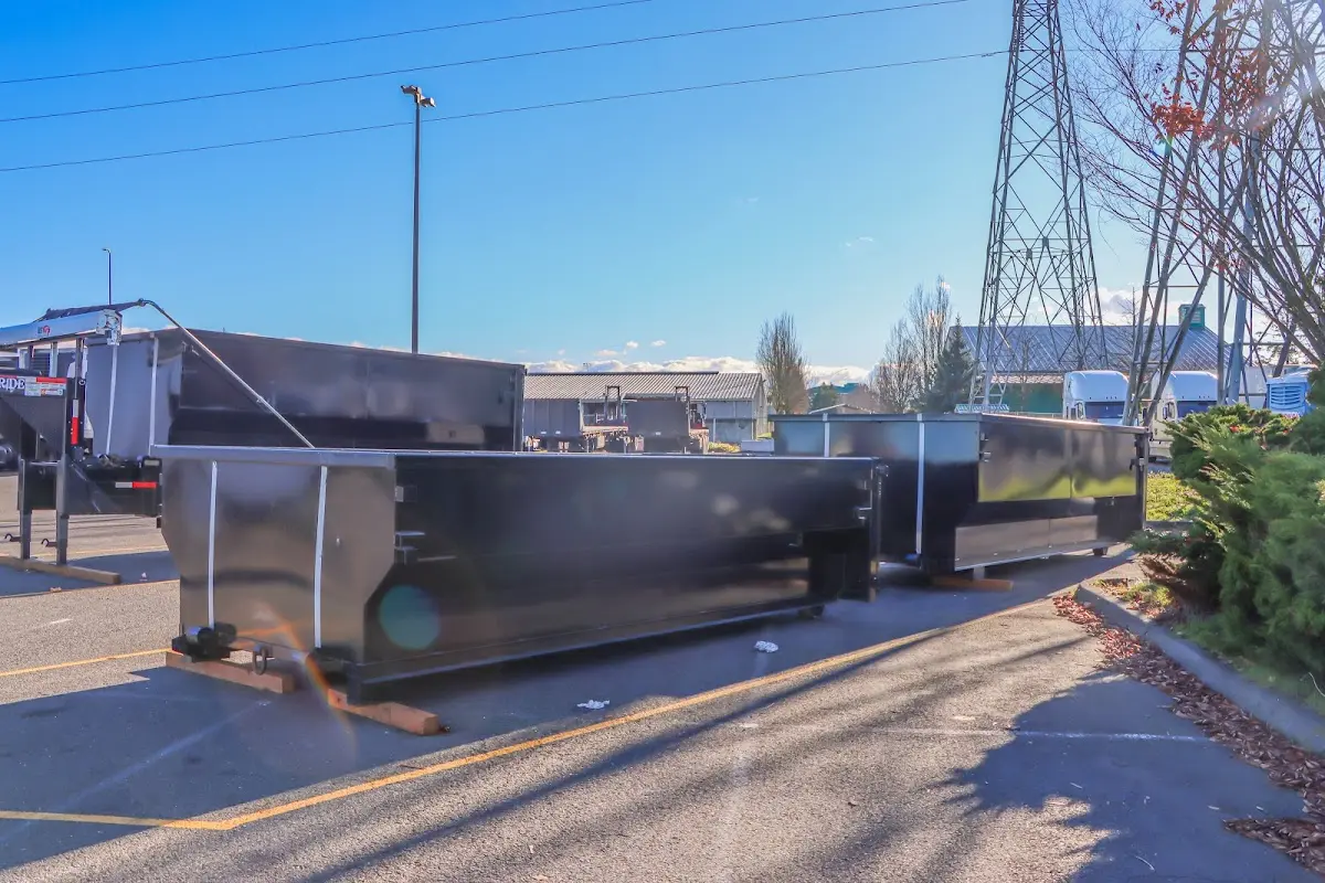 Roll-off dumpster ready for waste disposal at job site for Roll Off Dumpster Rental in Williamstown